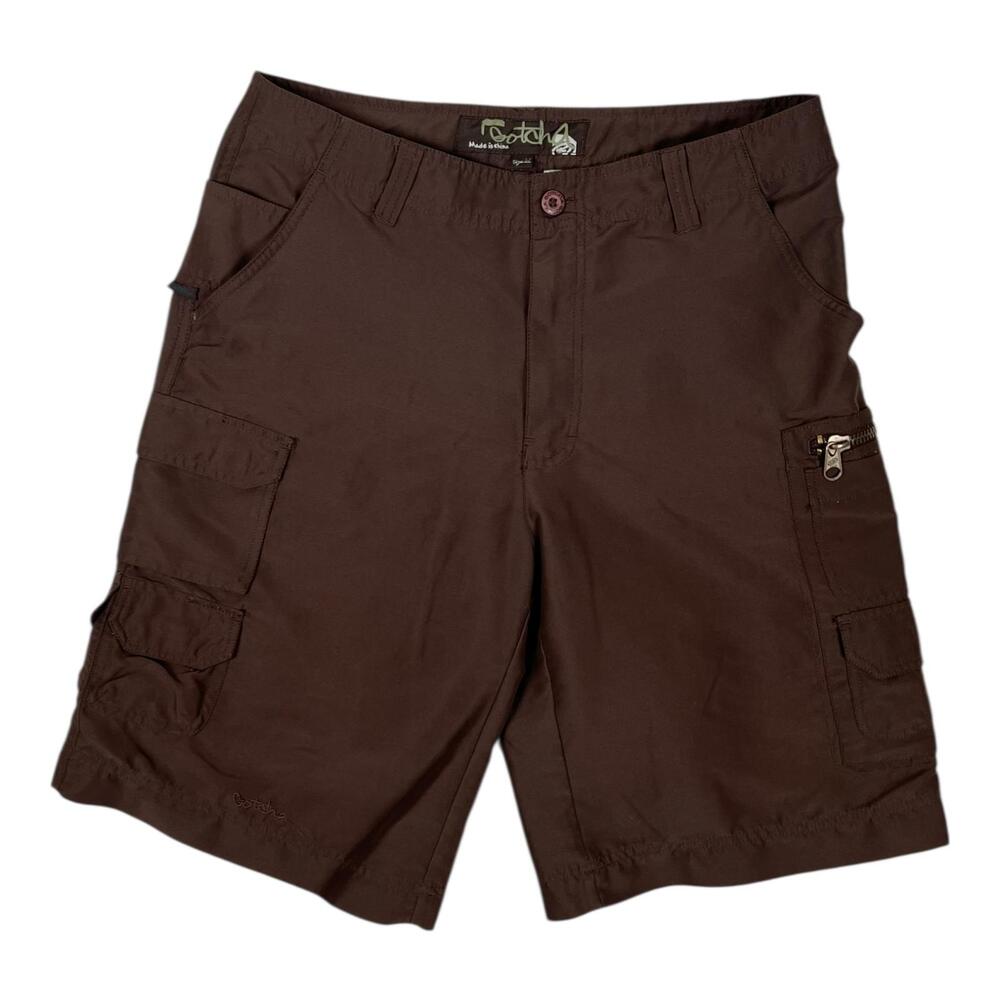 Vintage Gotcha Cargo Shorts Mens 32 Brown Multi Utility Pocket Zip Casual Skate